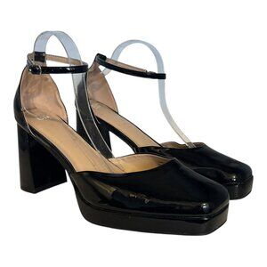 BP Fynn Ankle Strap Platform Pumps W13 M15 Chunky Patent Shiny Drag Queen Heels